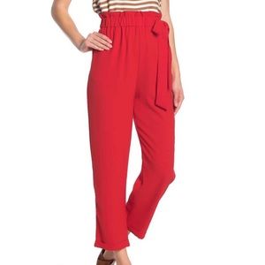 High Waist Tie Side Pants with Pockets
